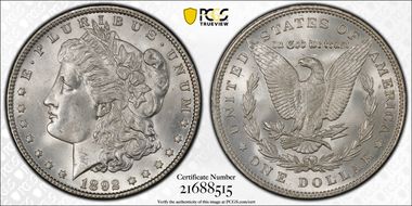 1892 $1 MS65+