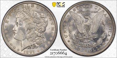 1891 $1 MS64