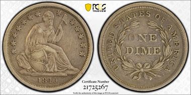 1840 10C No Drapery XF40