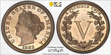 1882 5C J-1680 PR64CAM
