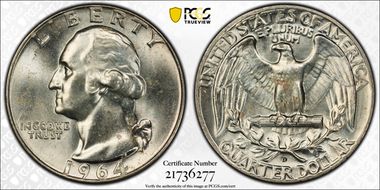 1964-D 25C DDO FS-101 MS65