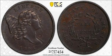 1794 1/2C C-1a MS62BN