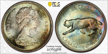 1967 25C 0.800 Ag MS66