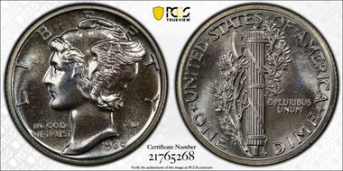 1936 10C PR67+