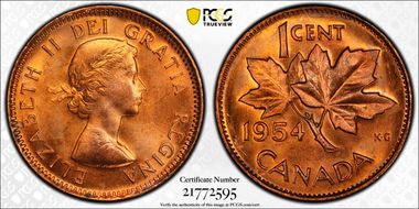 1954 1C Strap MS65RD