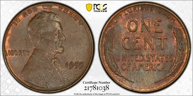 1955 1C Doubled Die Obverse MS64BN