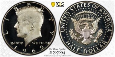 1969-S 50C PR69DCAM