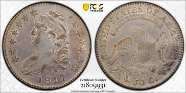 1817/3 50C Overton 101a AU50