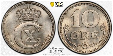 1923 HCN GJ 10 Øre MS67