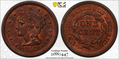 1856 1C N-13 Slanted 5 MS64RB