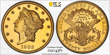 1902 $20 PR65CAM
