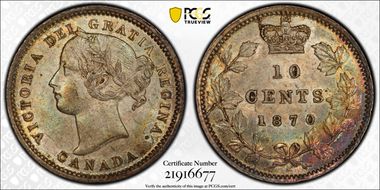 1870 10C Wide 0 MS62