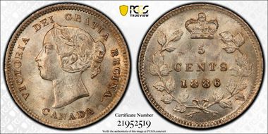 1886 5C ND 1/1 8/8/3 High Sm 6 MS64