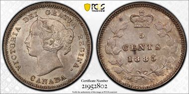 1885 5C WD 1/1 Large 5 MS63
