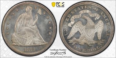 1871 $1 MS66