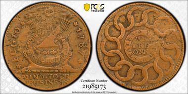 1787 Fugio 1C Newman 15-V VF35BN