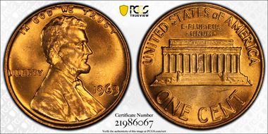 1963 1C MS66RD