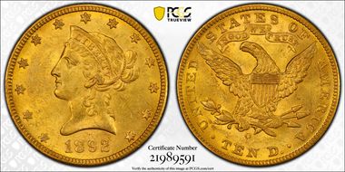 1892-O $10 MS62
