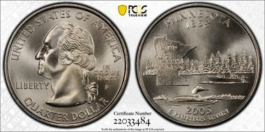 2005-P 25C Minnesota - Satin Finish DDR-033 SP69