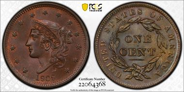 1838 1C Newcomb 7 MS65RB