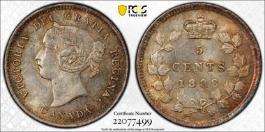 1888 5C WD 8/8/3 W8/W8 RP-3 MS64