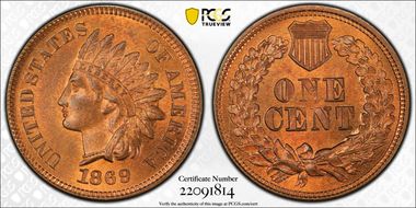 1869/69 1C RPD, FS-301, S-3 MS65RB