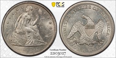 1859-O $1 MS60