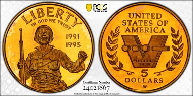 1991-95-W $5 World War II PR70DCAM