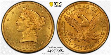 1875-CC $5 MS61