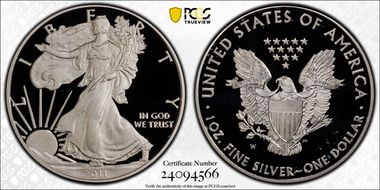 2011-W $1 Silver Eagle 25th Anniversary Set First Strike PR70DCAM