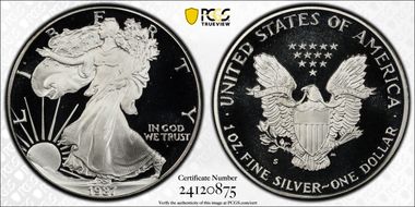 1987-S $1 Silver Eagle PR70DCAM