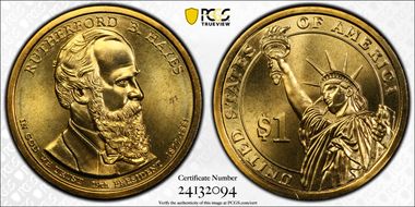 2011-D $1 Rutherford B. Hayes Position A MS68