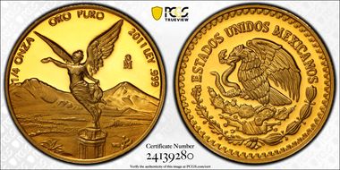 2011-Mo 1/4 oz Libertad Au PR69DCAM