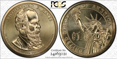 2011-P $1 Rutherford B. Hayes Position B MS68