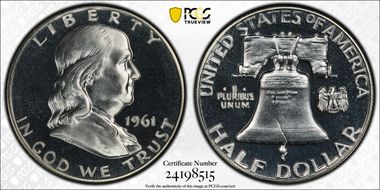 1961 50C Doubled Die Reverse PR66