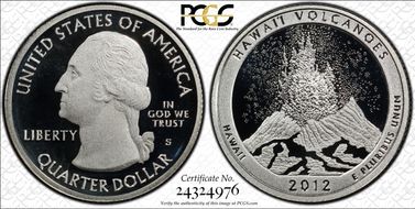 2012-S 25C HI Volcanoes NP - Silver PR70DCAM