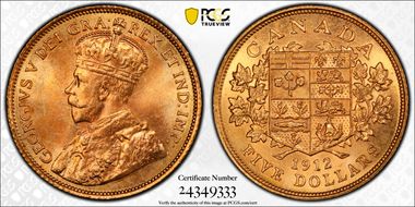 1912 $5 MS66