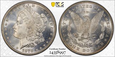 1878 7/8TF $1 Strong, VAM 38, 7/5 MS65