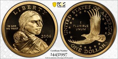 2006-S SAC$1 PR70DCAM
