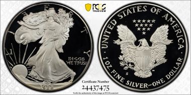 1988-S $1 Silver Eagle PR70DCAM