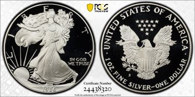 1986-S $1 Silver Eagle PR70DCAM
