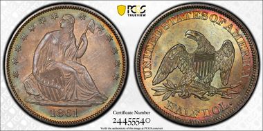 1861 50C MS66+