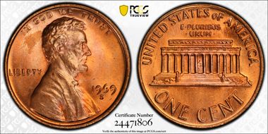 1969-S 1C Doubled Die Obverse MS64+ RD