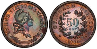 1869 50C J-745 PR64BN