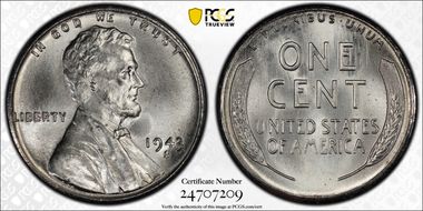 1943-S 1C MS66