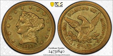1843-C $2.50 Small Date XF45