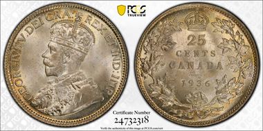 1936 25C MS65