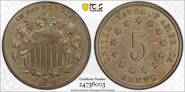 1876 5C AU53