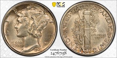 1931-S 10C DDO FS-101 AU58+