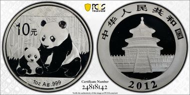 2012 10 Yn Panda Silver PAN-560A MS69
